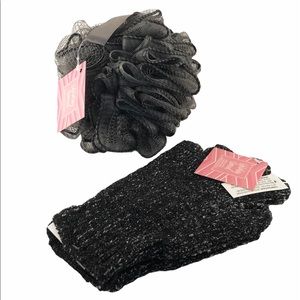 Exfoliating Charcoal Bath Gloves and Sponge Combo